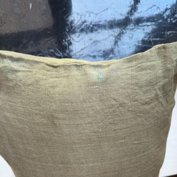 THE CITIZENRY Prisha Linen Lumbar Pillow 14"'H x 30"W Olive - Picture 5 of 6